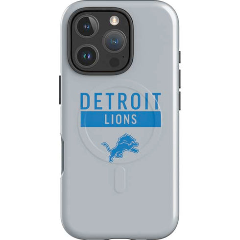 NFL Detroit Lions Grey Performance Series iPhone 16 Pro Magsafe Impact Case